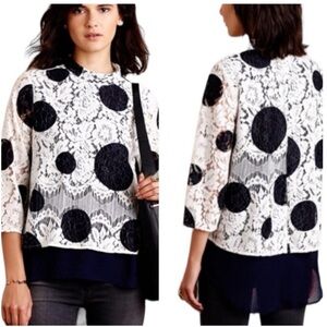 HD in Paris Anthropologie lace top blouse S 4
